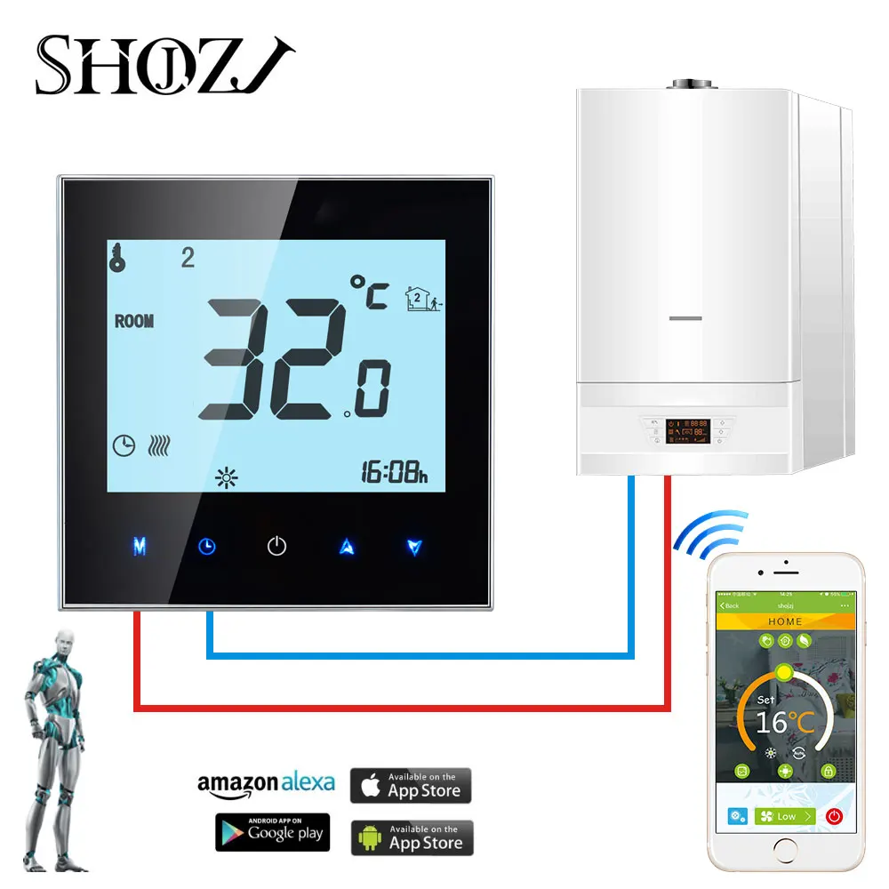  WiFi Thermostat Temperature Controller for Gas Boiler/Water/Electric floor Heating Water/support Go