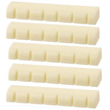 

Guitar Ivory Plastic Replacement Slotted Nuts 5PCS