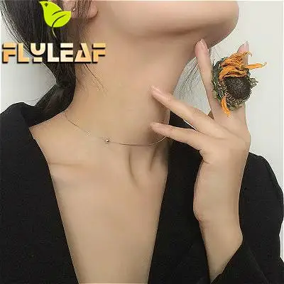 

Flyleaf 925 Sterling Silver Choke Necklace Women Absorbing Beads Fashion Box Chain Femme Fine Jewelry Simple Party High Quality