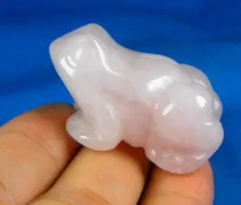

free shipping Beautiful Pink Rose Quartz Frog Statue