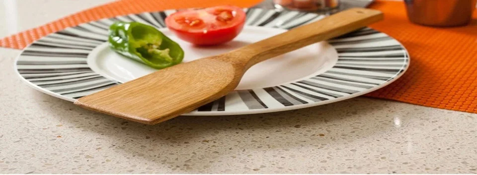 WIILII кухонная утварь лопатка ложка для перемешивания держатель натуральное здоровье Бамбук Дерево лопатка Ужин еда лопатки для вока