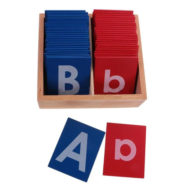 Wooden Montessori Alphabets Card Letter A-Z a-z for Kids Education Learning Toys