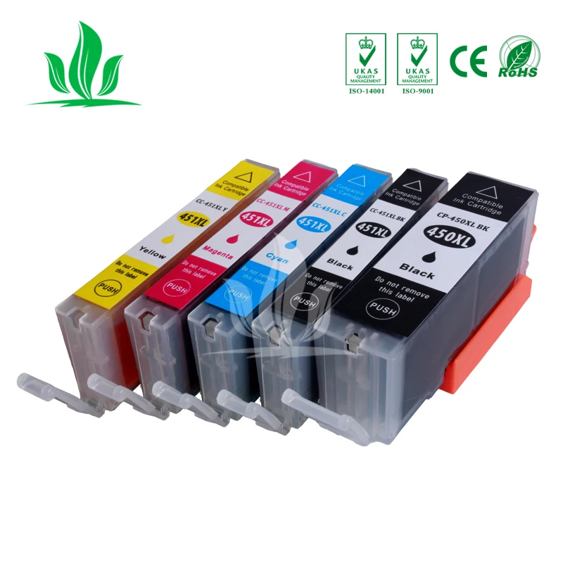 5 шт. 450XL 451XL чернильный картридж совместимый для Canon PIXMA IP7240 MG5440 MG5540 MG6440 MG6640 MG5640 MX924