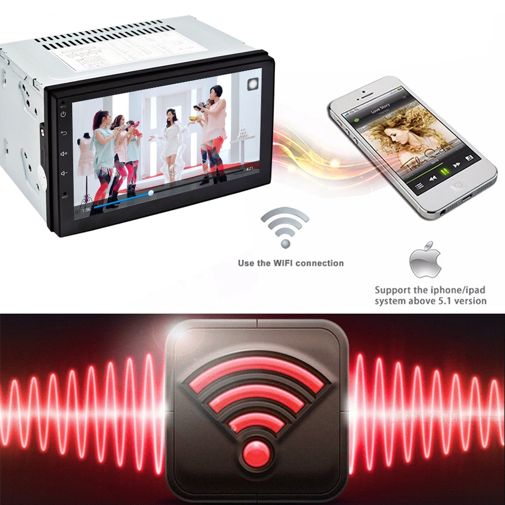 Flash Deal 2 Din Android 7.1 Car Radio Stereo 7"1024*600 Universal Car Player GPS Navigation Wifi Bluetooth USB Radio Audio Player(No DVD) 9