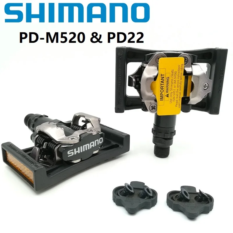 SHIMANO PD M520 دواسات الدراجات الدراجة الجبلية MTB الذاتي قفل دواسة مع SPD SM SH51 المربط مجموعة و SM PD22 دراجة أجزاء PD-M520