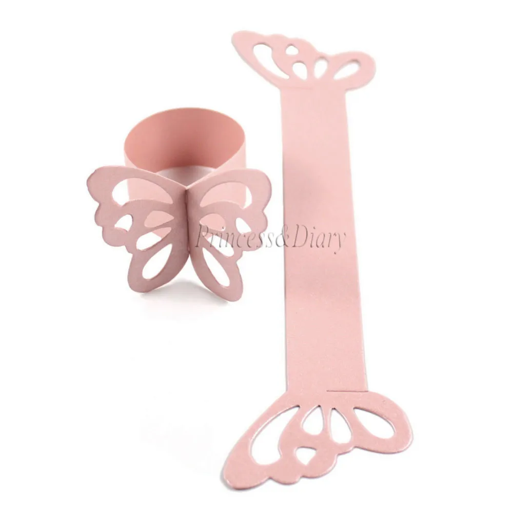 50 шт. бумажные кольца для салфеток с бабочкой для украшения свадебной вечеринки 8 цветов на ваш выбор