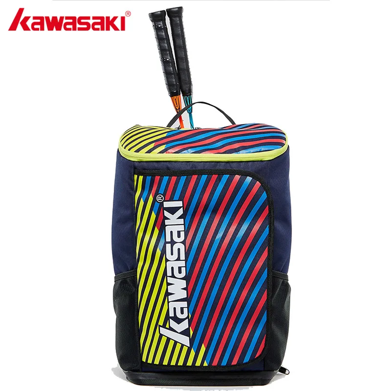 

2018 Kawasaki Badminton Bag Backpack Three Racket Capacity Unisex Badminton Tennis Racket Back Pack Racquet Sports Bags KBB-8256