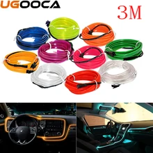 3 м EL Wire 6 мм швейная кромка неоновая автомобильная светодиодная лента Гибкая неоновая лампа авто декоративные огни Танцевальная вечеринка автомобильный Декор свет