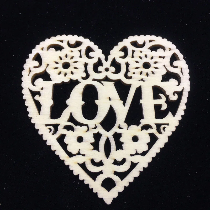 10 шт., современные деревянные украшения в виде сердца для рукоделия, подвесные украшения для свадебной вечеринки, Лучшая цена