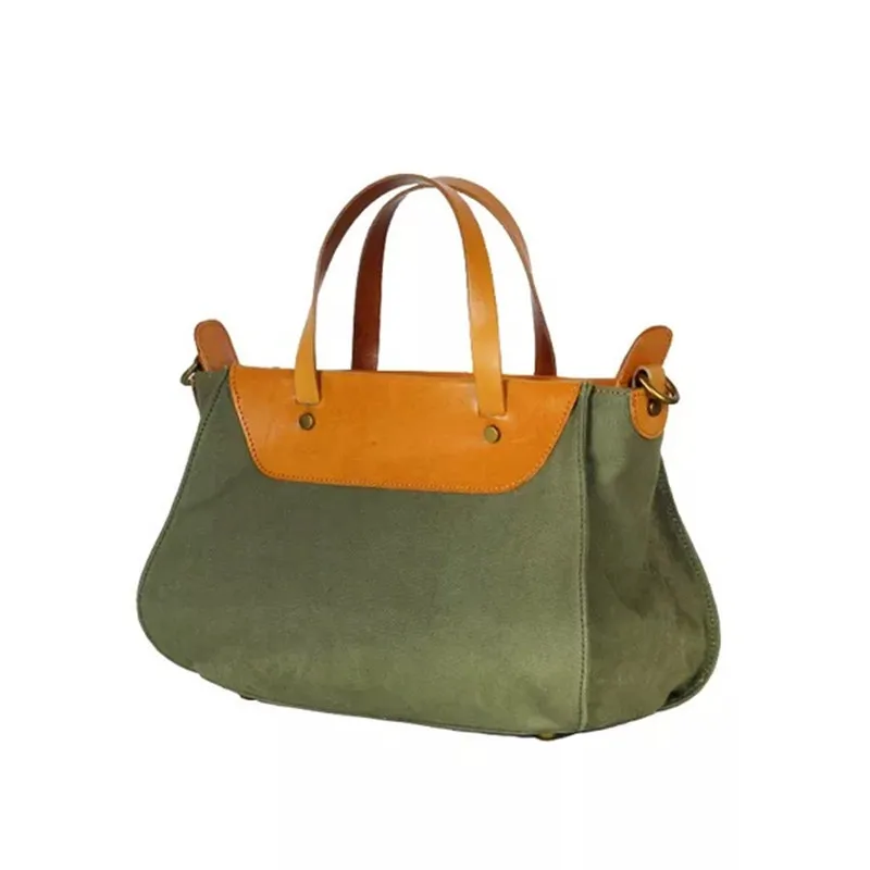 Korean Style Patchwork Designer Medium Size Women's Canvas Handbag