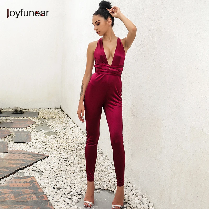 

Women Backless Party Macacao Feminino 2017 New Fashion Cross Cut Out High Quality RayonSexy Skinny Full Length Bandage Jumpsuits