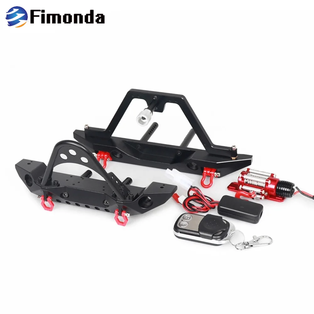 

Metal Stinger Front Bumper Winch Rear Spare Tire Bracket with Light for 1/10 RC Crawler Car TRX4 Axial SCX10 90046 TF2 CC01 KM2