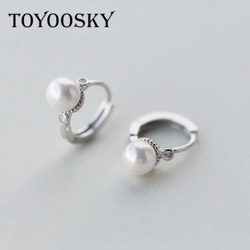 

925 Pure White Fungus Shell Pearl Ear Clip Pierced for Girls Cute Clip-on Earrings for Women 2017
