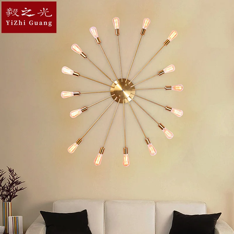 Лофт ретро промышленный светодиодный настенный светильник роскошный, кованый железный светильник для гостиной лампы для кабинета спальня длинная настенная лампа