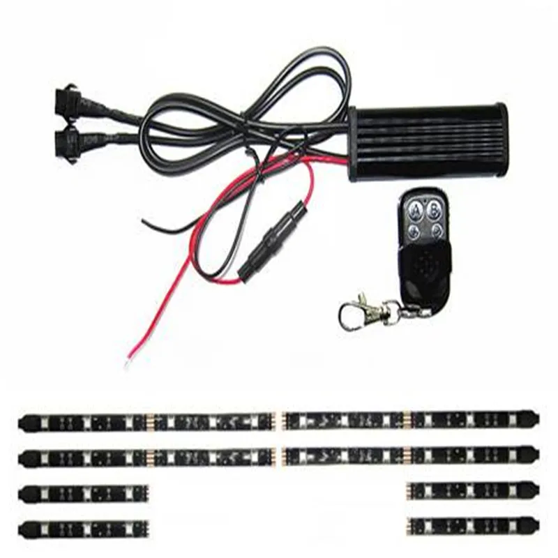 

LDDCZENGHUITEC 5050SMD LED Car Motorcycle Glow Lights Flexible Neon Strips Kit Chopper Frame With Remote Controller Multi Color