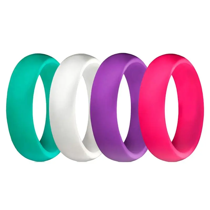 

4Pcs Creative Vintage Silicone Glitter Powder Ring Minimalism Simple Flexible Female Male Unisex Jewelry Gift Daily Wearing