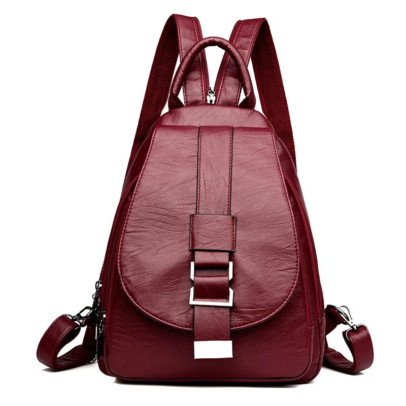 Женский кожаный рюкзак Mochilas женский на плечо школьный для девочек зима