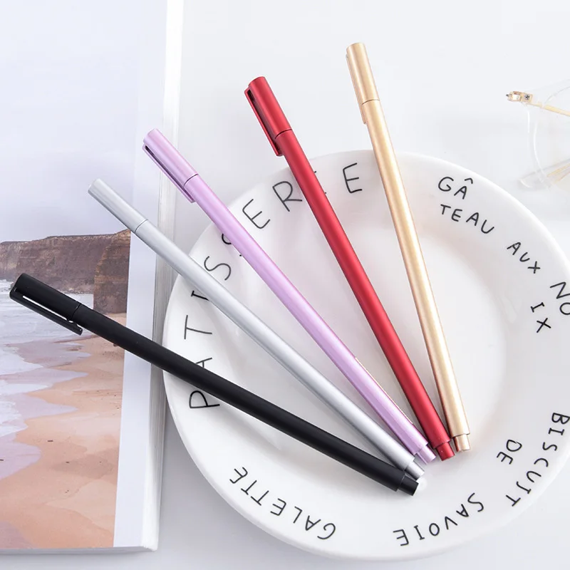 

Simulation Metal Gel Pen 0.5mm Candy Color Neutral Pens Creative Plastic Pens For School Writing Novelty Staionery