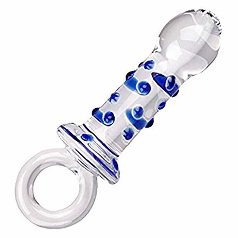 Pyrex glass font b dildo b font fake penis crystal anal beads butt plug prostate massager