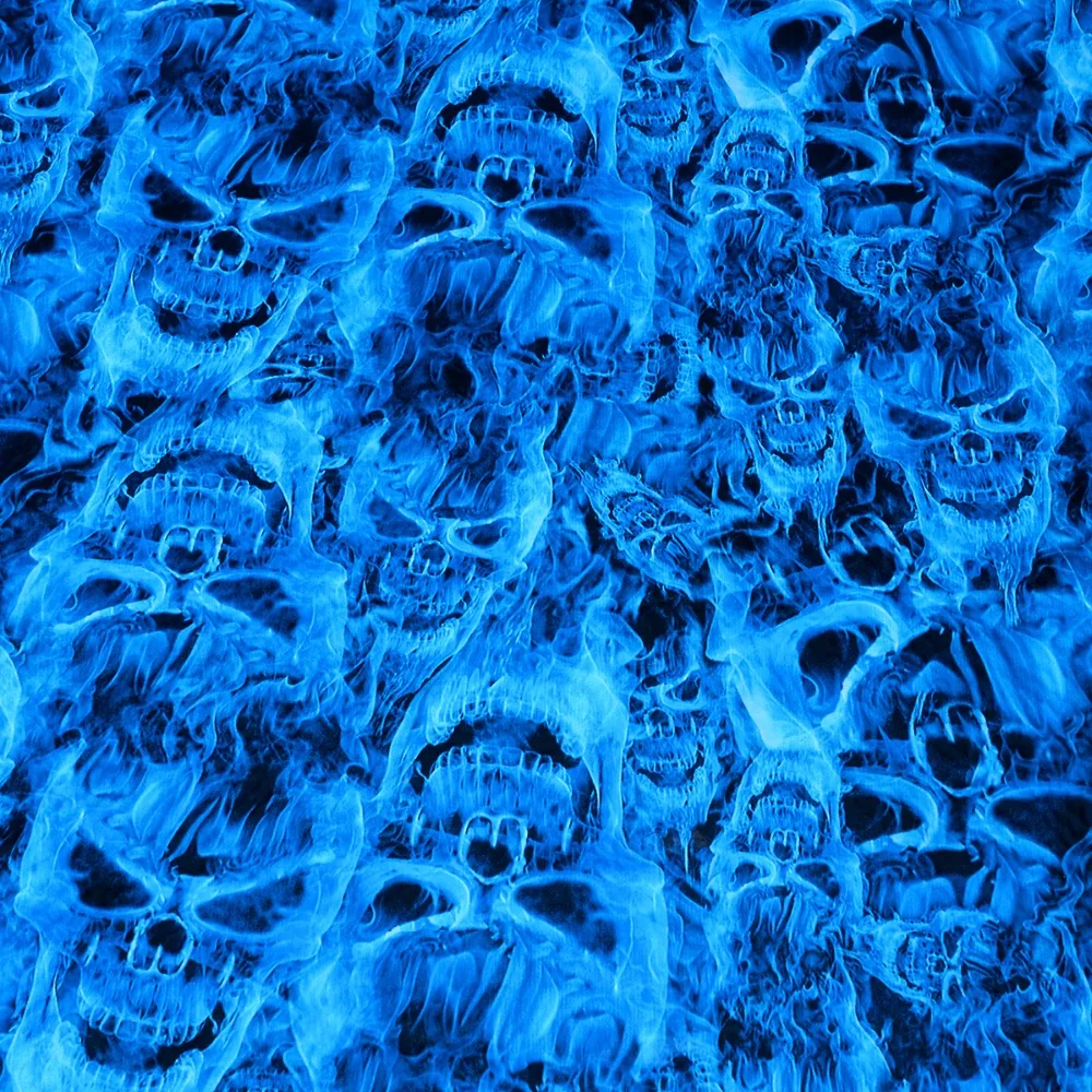 Blue Skulls Hydrographics Dipping Film Water Transfer Printing  19x80" PVA 