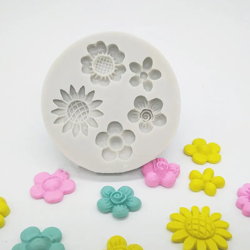 

Flower shape silicone mold DIY fondant cake mold chocolate fudge tool K098