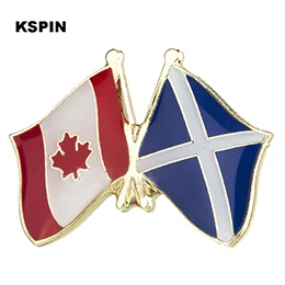Канада дружба значок с флагом страны Крест Флаг значок брошь в виде флага Национальный флаг нагрудные булавки международные путешествия булавки коллекции - Окраска металла: KS2241