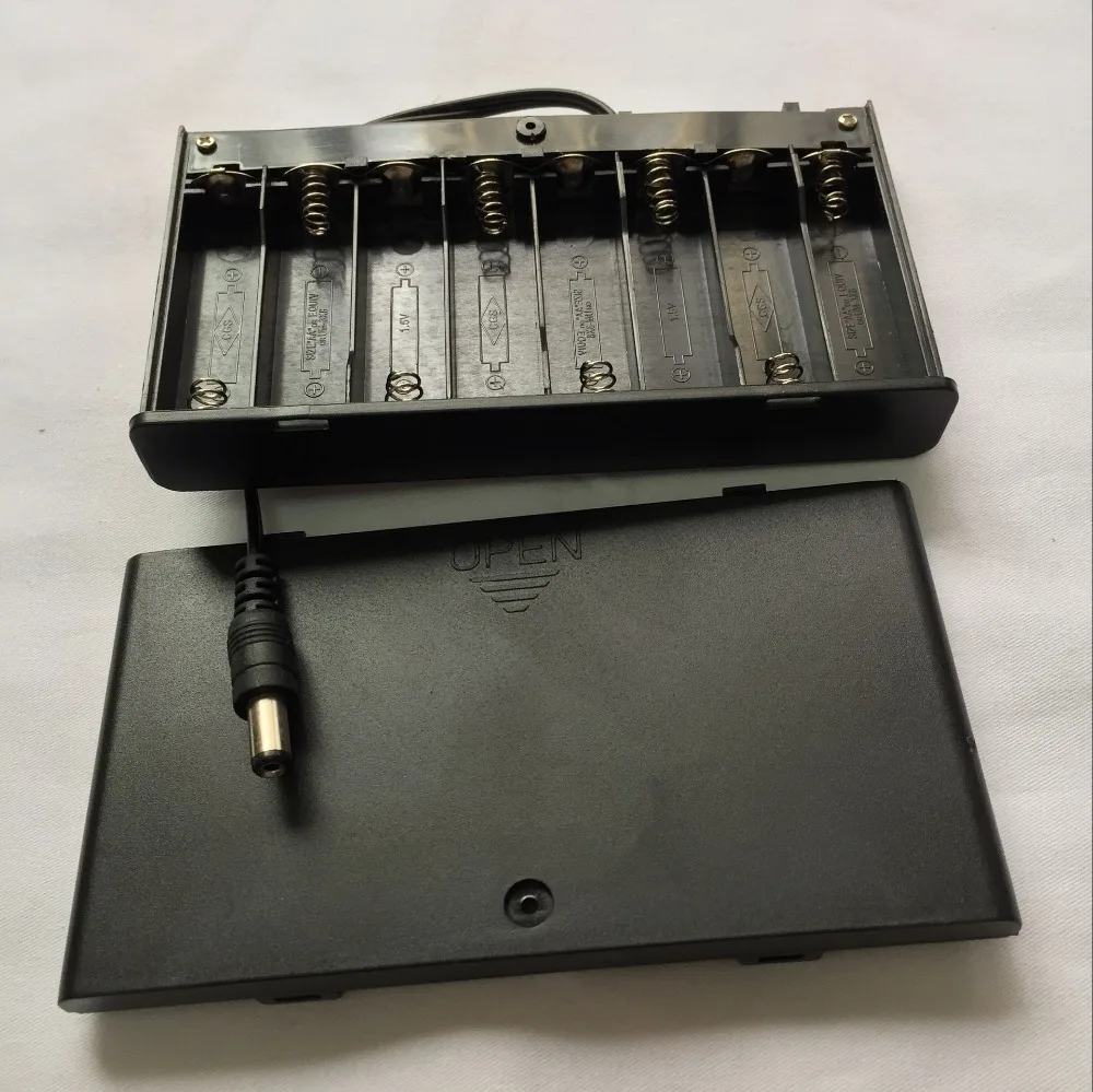 1 5 шт./лот В 8x100 в AA пластик Батарея Держатель с DC5.5x2.1mm разъем 12 вольт батарея