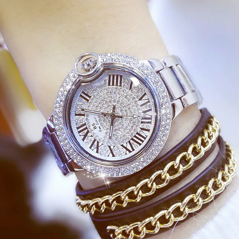 

Rhinestone Dial Gift Ladies Watch Fashion & Casual Chronograph Bracelet Clasp 2019 All Links Roman Numerals Graduated