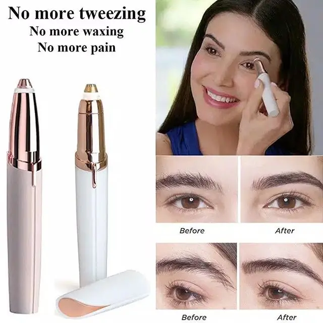 

Mini Electric Eyebrow Razor Trimmer Painless Eyebrow Epilator Hair Removal Lipstick Eyebrow Shaver with LED Light for Men Women