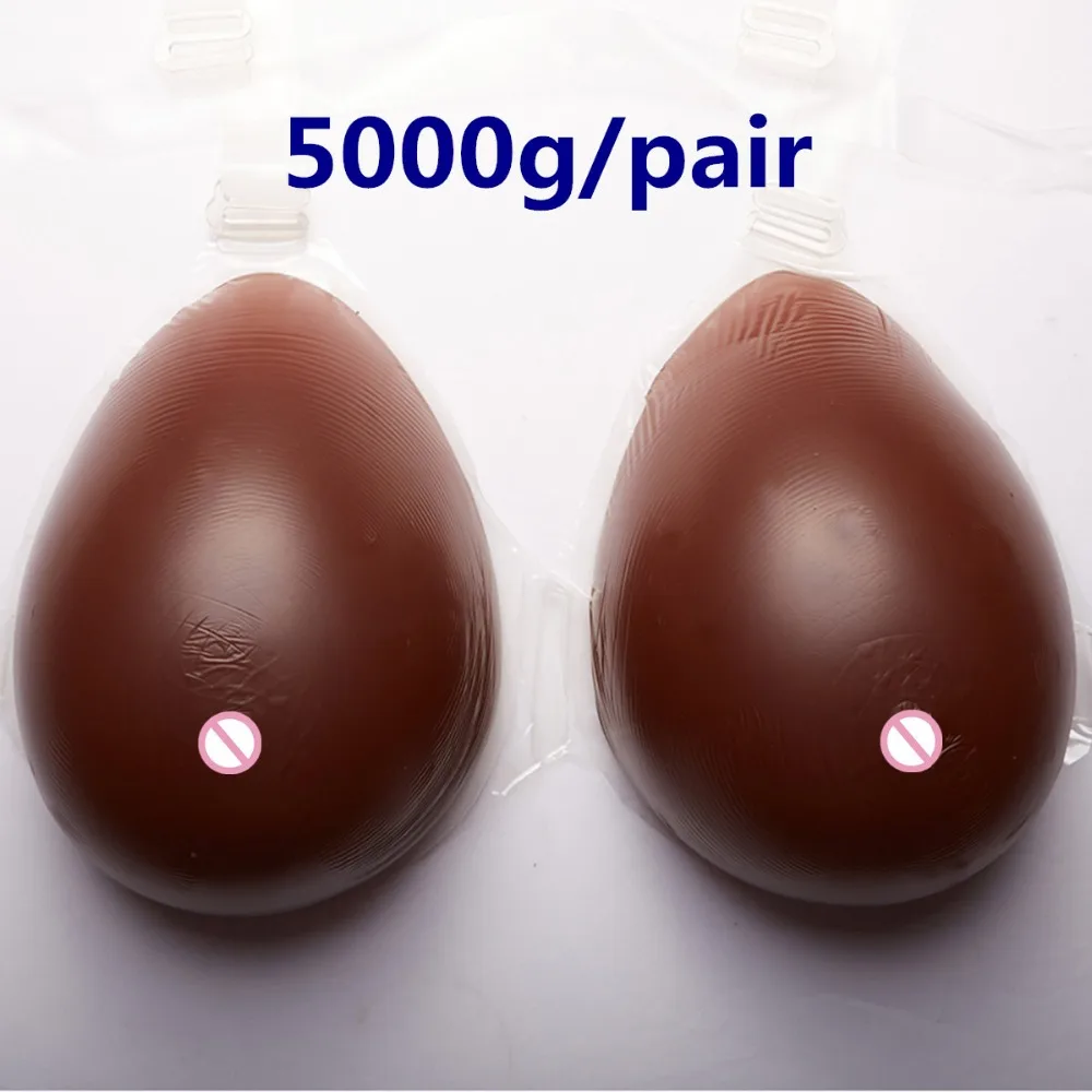 

Black Silicone Breast 5000g/pair Big Breast Form Adhesive Fake Breast Crossdresser Silicone Boobs