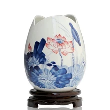 Керамика s синий и белый фарфор Керамика ваза современная мода цветок держатель украшения дома