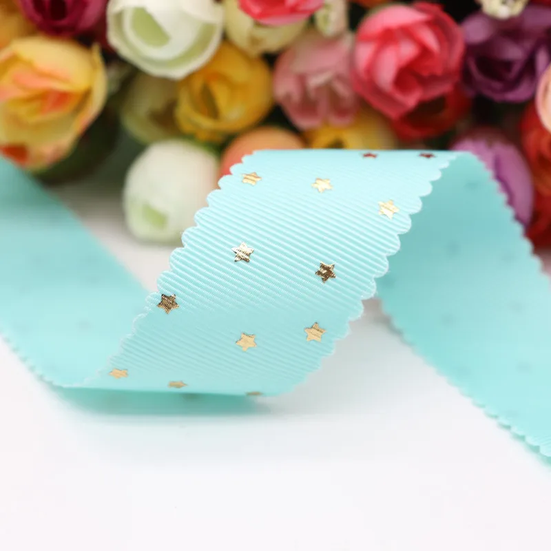 Ribbon Decoration Ribbon Supplies Grosgrain Ribbon Sewing Ribbon Lace Trim Ribbon 10 Yards Printed Gold Little Stars Grosgrain Ribbon Lace Ribbon For Hair Bows DIY Crafts Handmade Accessories M19070801