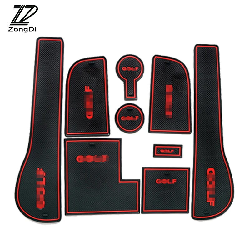 

ZD For VW Golf 6 MK6 For Volkswagen Golf 7 MK7 1Set Car Non-Slip Interior cup cushion Door Mat covers stickers Accessories