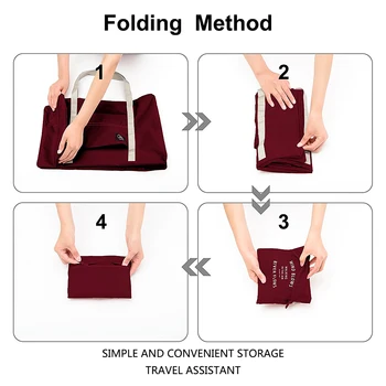 MARKROYAL New Folding Travel Bag Nylon Women Travel Bags Large Capacity Hand Luggage Tote Duffel Set Overnight For Lady & Men 4