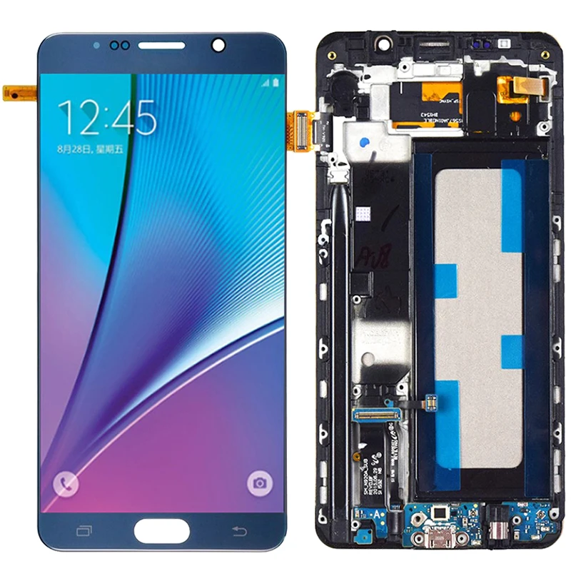 

Original AMOLED LCD For Samsung Galaxy Note 5 LCD Frame Display Touch Screen SM-N920F N920C LCD Screen Replacement Parts