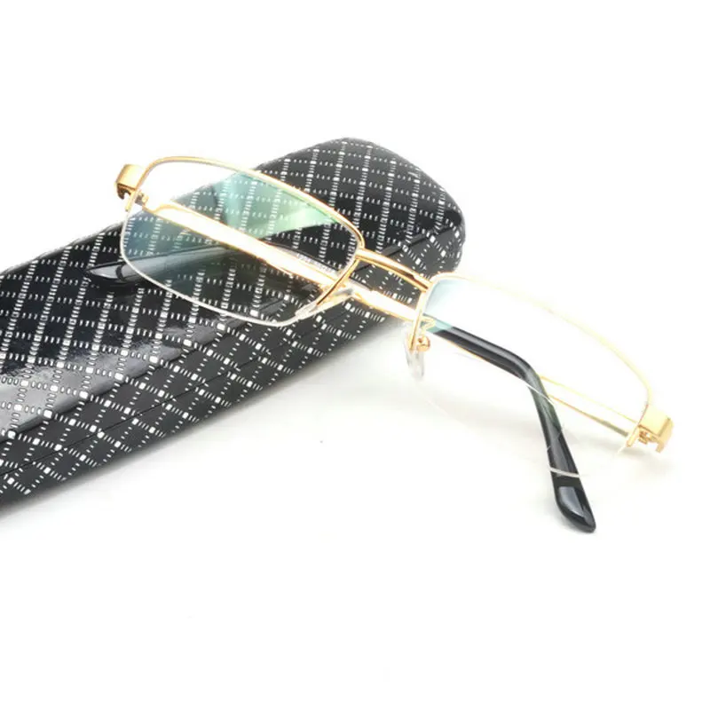 HD Lens Bifocal Reading Glasses Men Metal Half Frame Eyeglasses Women