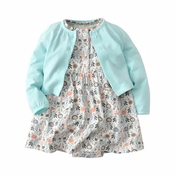 

2019 Baby Girl Bodysuit Dress Floral Dress+Long-Sleeve Cardigan 2Pieces Cute Bebe girl sets Newborn Infant Girl Clothing Outfit