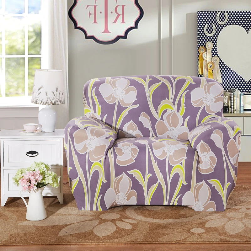 Спандекс стрейч цветочный принт съемный чехол для дивана эластичный плотный обёрточная бумага диване Чехол протектор современный минималистский декор для гостиной - Цвет: 4