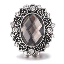 20 шт./партия,, новые винтажные ювелирные изделия с защелкой, Серебряный цветок, горный хрусталь, 18 мм застёжка, бусинка 18/20 мм, металлический браслет с защелкой