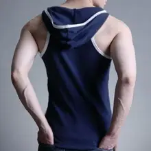 Популярные мужские майки, мужские хлопковые майки с капюшоном, мужские сексуальные футболки, мужские повседневные топы