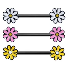 2 шт., высокое качество, сексуальные женские кольца, барные кольца, ювелирные изделия, креативные, милые, пирсинг для тела, ювелирные изделия, модные, цветок, пирсинг для сосков