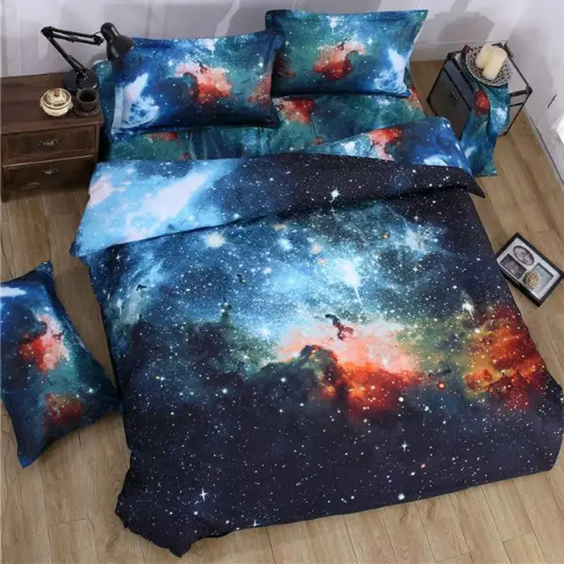 3d Galaxy постельные принадлежности для близнецов/королев Размер Вселенная