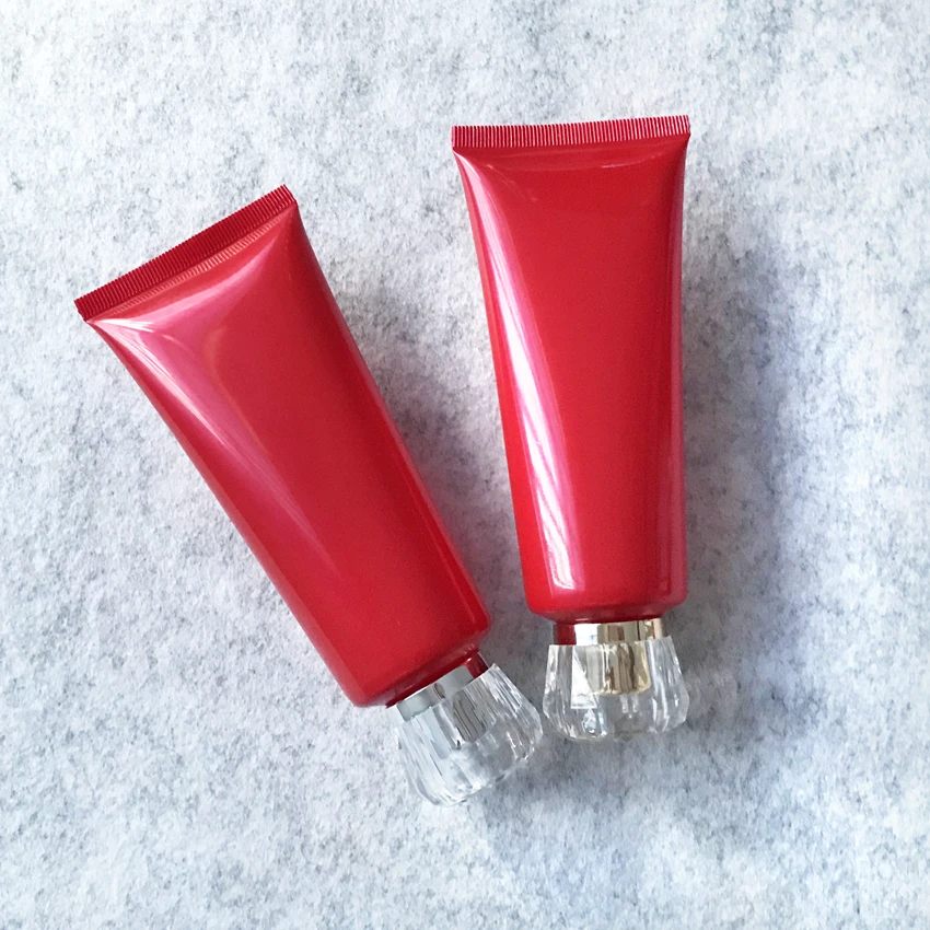 30pcs 100g red Plastic Soft Tubes Empty Cosmetic Cream Emulsion Lotion Packaging Containers Shampoo Facial Cleanser Tube