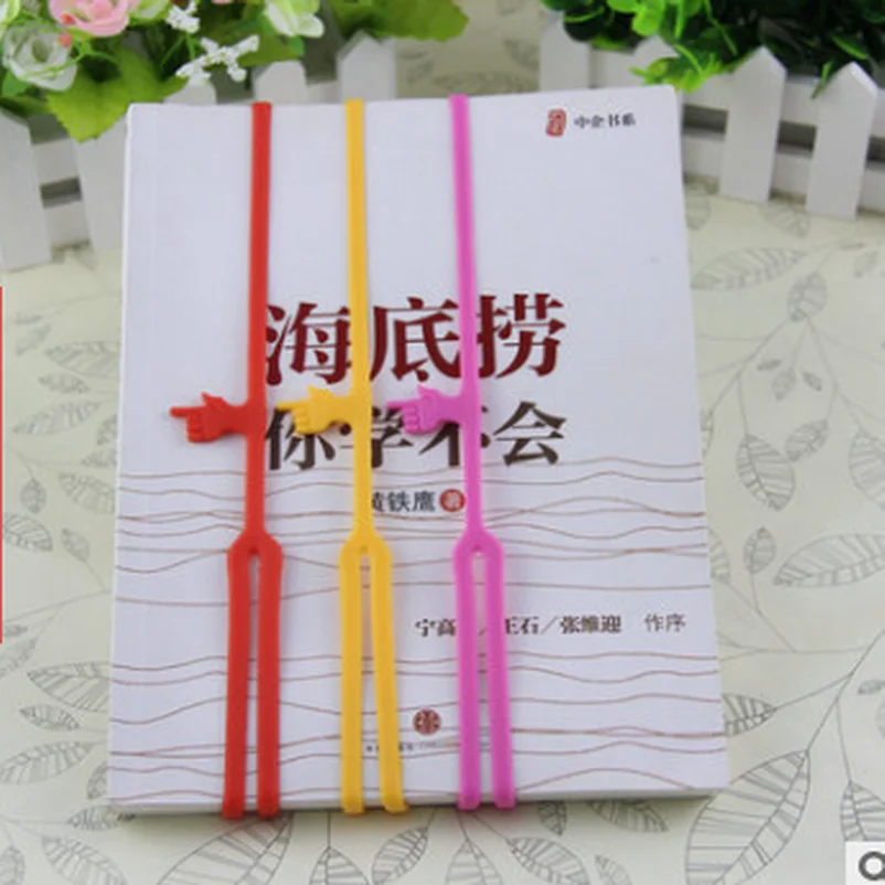 

DHL Free Wholesale 500 Pcs Kawaii Silicone Finger Pointing Bookmark Book Marks School Office Supply Funny Gift Cute Stationery