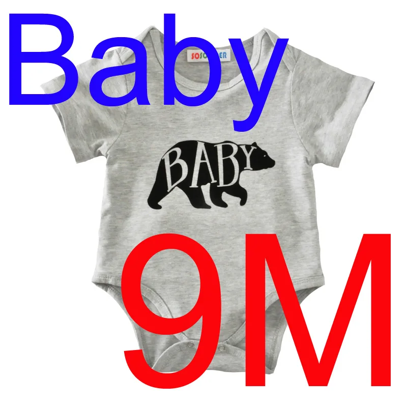 SOSOCOER/Одинаковая одежда для всей семьи футболка для мамы и дочки, папы и ребенка летний комбинезон года с рисунком медведя, папы, мамы, комплекты для малышей - Цвет: Bear BABY  9M