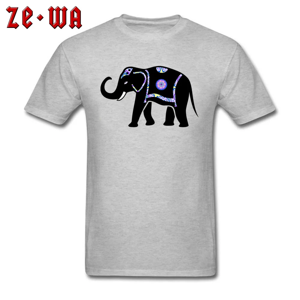 Big Black Thailand Elephant Summer/Autumn All Cotton O-Neck Tees Short Sleeve Fashionable Tee-Shirts Discount Normal T-Shirt Big Black Thailand Elephant  grey