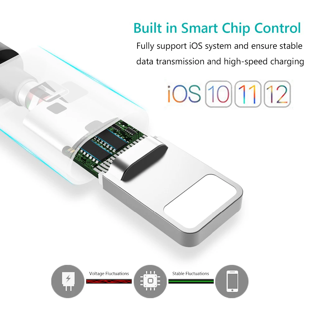 TIEGEM كابل يو اس بي ل فون X XS ماكس XR 8 7 6 5 S زائد كابل سريع كابل شحن الهاتف المحمول شاحن الحبل Usb كابل بيانات 2 M 3 M
