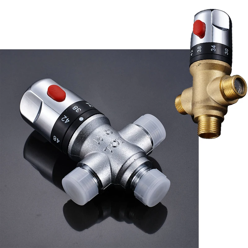 Brass Ceramic Standard Thermostatic Mixing Valve thermostatic mixing valve Temperature Control Valve For solar water heater valve parts