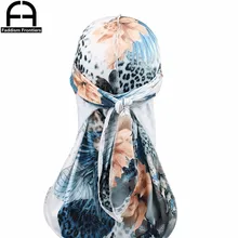 Для мужчин спандекс Durags эластичный печатных шелковистые Durag Тюрбан повязка банданы головная повязка, аксессуары для волос пиратская шляпа