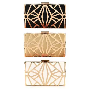 

Geometric Women Day Clutch Bag Evening Party Handbag Lady Chain Shoulder Bag New Year Christmas Gift Metal Wedding Banquet Bag